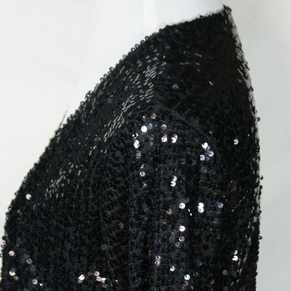 Loila Sequin Covered Open Front Cardigan Women's Small Lined Long Sleeve Evening - Picture 6 of 15